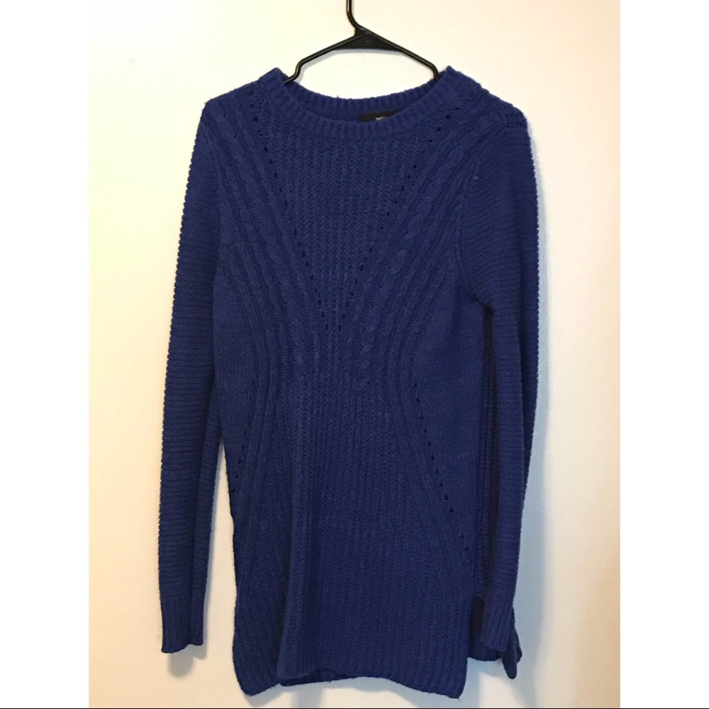 Blue sweater dress